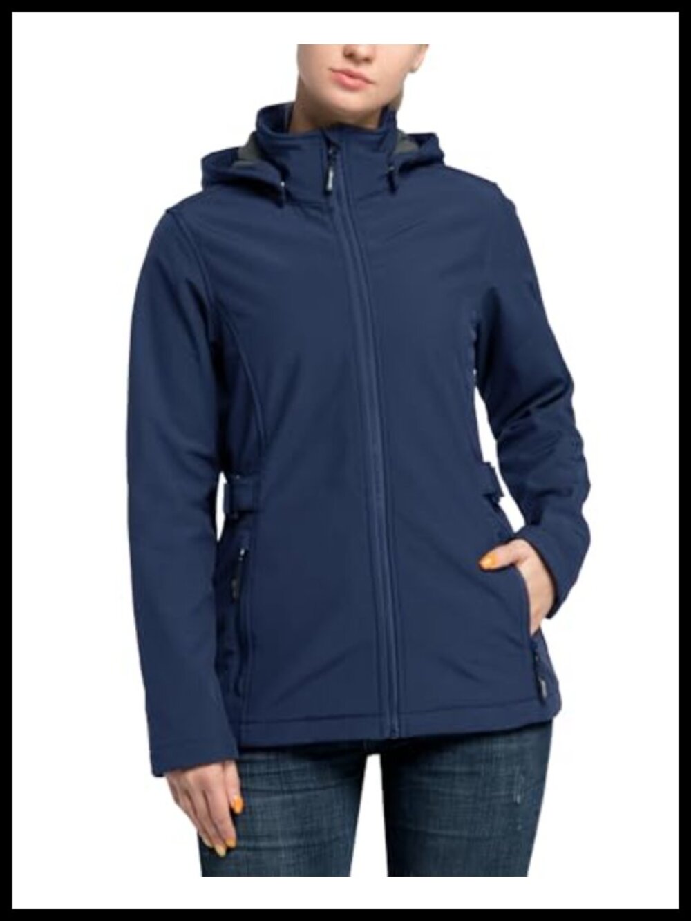 Women's Fleece Lined Rain Jacket Waterproof Softshell Coat